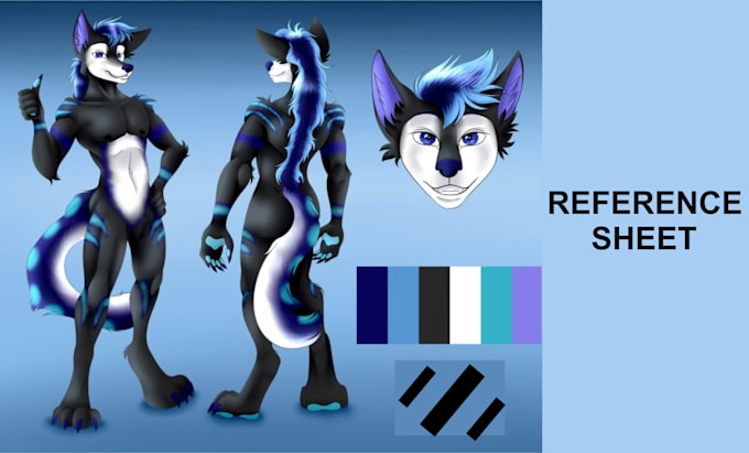 Gig Preview - Create original character, furry, fursona, anime for your reference sheet, nsfw