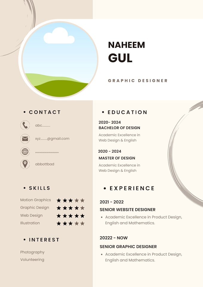 Gig Preview - Do resume design and resume templates