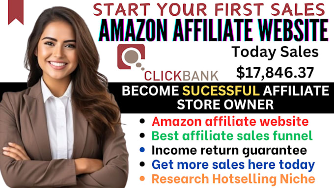 Bestseller - boost affiliate marketing, sales funnel in systeme io clickbank amazon website