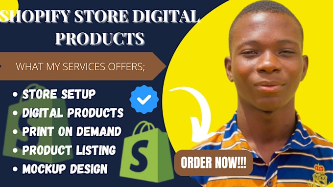 Gig Preview - Create high converting shopify digital products store, 7 figure shopify store