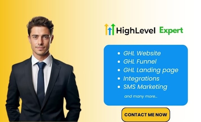 Gig Preview - Design gohighlevel website ghl funnel ghl landing page twilio sms marketing