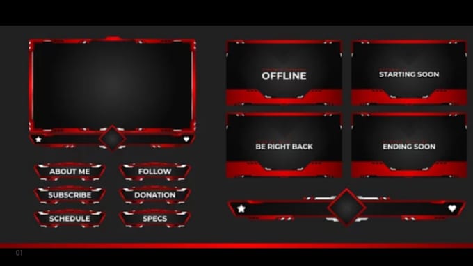 Gig Preview - Do design animated twitch stream overlay, twitch logo, panels, screens, alert