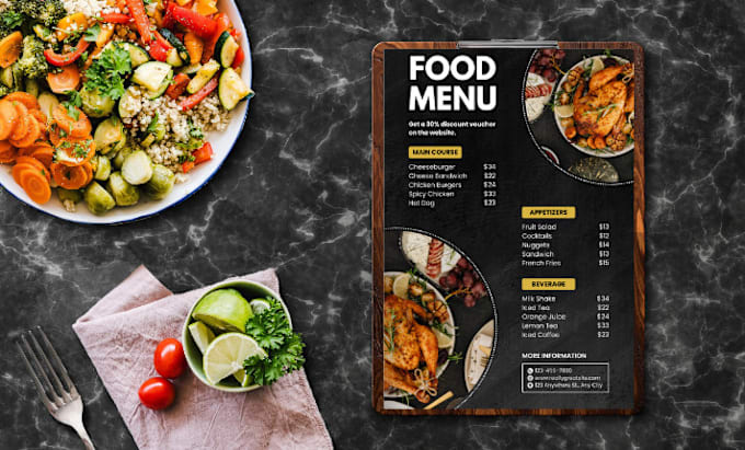 Gig Preview - Design professional and modern restaurant menus