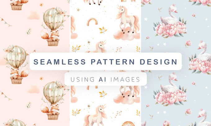 Gig Preview - Create an adorable exclusive pattern design using ai images