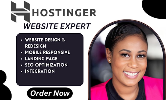 Gig Preview - Hostinger website design bluehost web hosting hostinger website redesign