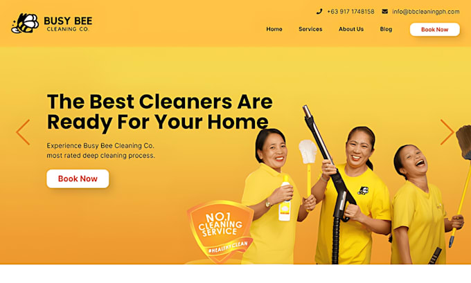 Gig Preview - Design cleaning service website booking koala website direct booking website