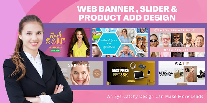 Gig Preview - Do creative designs for web banners, marketing posters, product ads etc