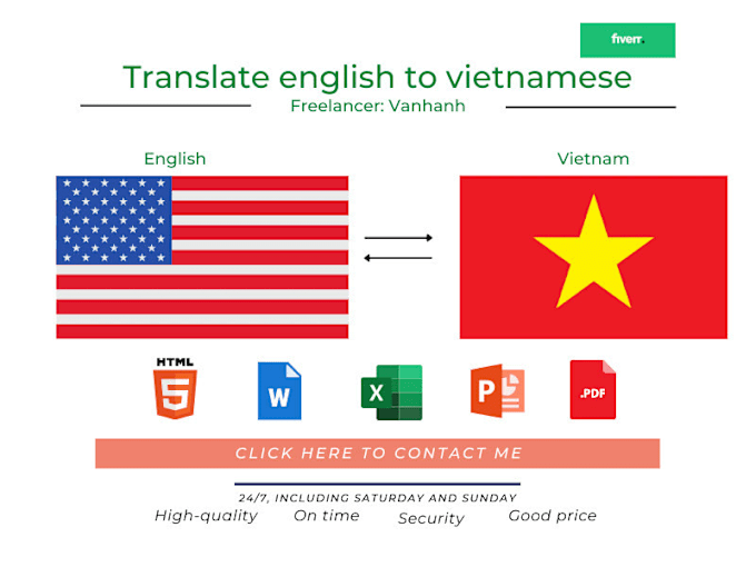 Gig Preview - Translate english to vietnamese perfectly