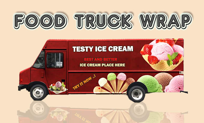 Bestseller - unique creative a food truck design, food truck wrap design,