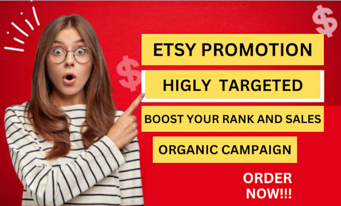 Gig Preview - Do etsy store promotion, etsy marketing, etsy SEO, etsy sales, etsy traffic