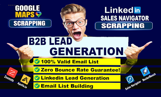 Gig Preview - Do b2b lead generation with sales navigator and google map scraping