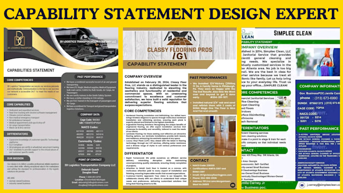 Gig Preview - Write and design professional federal government capability statement