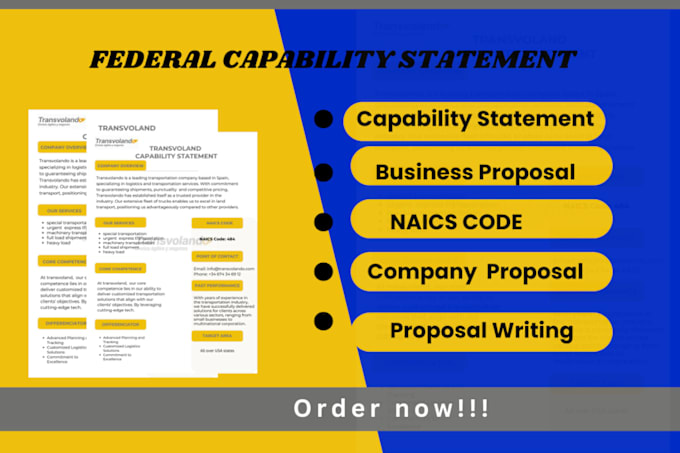 Gig Preview - Build your federal government capability statement