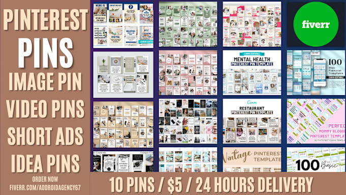 Gig Preview - Design custom professional pinterest pins, idea pins and short video ads for you