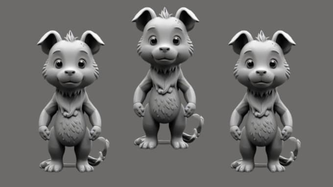 Gig Preview - Sculpt 3d printable stl file ready for 3d toy, animal character modeling cartoon