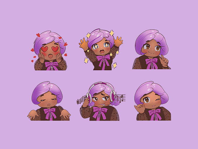 Gig Preview - Create custom cute chibi twitch emotes for your stream or discord, static