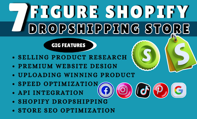 Gig Preview - Build 7 figure shopify dropshipping store, shopify website or shopify store