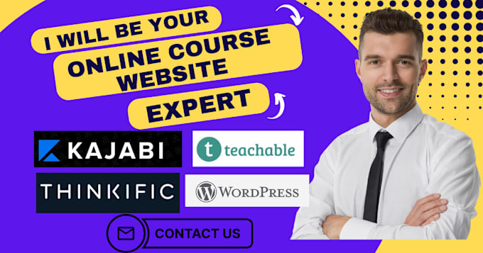 Gig Preview - Design thinkific website kajabi teachable online course website salesfunnel