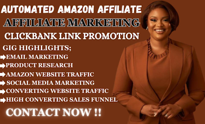 Gig Preview - Do automated clickbank affiliate marketing amazon affiliate marketing for sales