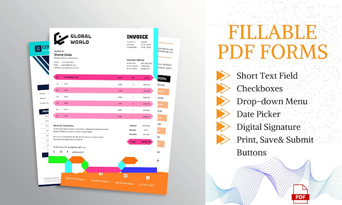 Gig Preview - Expertly create fillable PDF forms with data validations