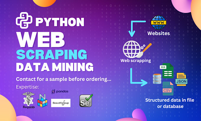 Gig Preview - Scrape website, data scraping and python web scraping