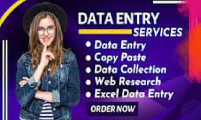 Gig Preview - Do data entry services , virtual assistant, and data mining