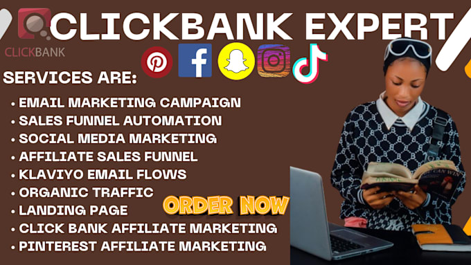 Gig Preview - Affiliate marketing clickbank link promotion, clickbank affiliate link promotion