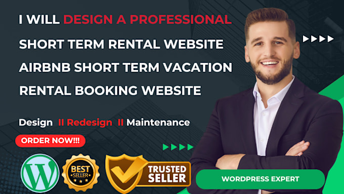 Gig Preview - Short term rental website airbnb short term vacation rental booking website