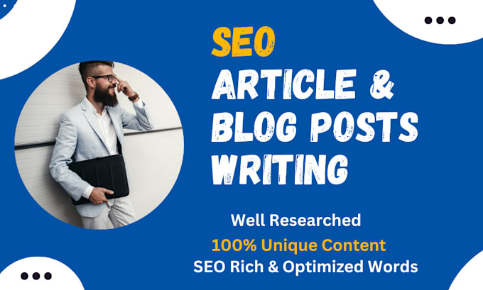 Gig Preview - Write SEO optimized blog posts and articles for your website