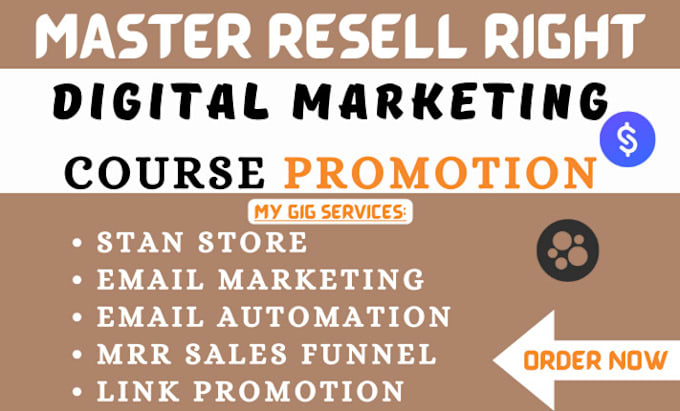 Gig Preview - Promote master resell right course, email marketing for passive income