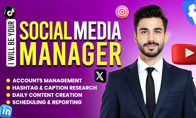 Gig Preview - Be your professional social media manager