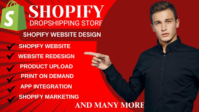 Gig Preview - Build a persuasive shopify store shopify dropshipping store shopify website