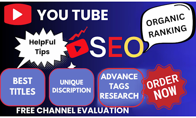 Gig Preview - Youtube video SEO expert optimization and channel growth manager