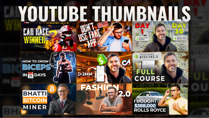 Gig Preview - Design best viral daily vlogging gaming youtube thumbnails