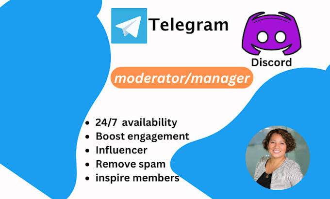 Gig Preview - Be a manager or moderator on telegram, discord community and groups