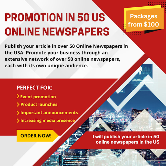 Gig Preview - Promote your business article across 50 US online newspapers