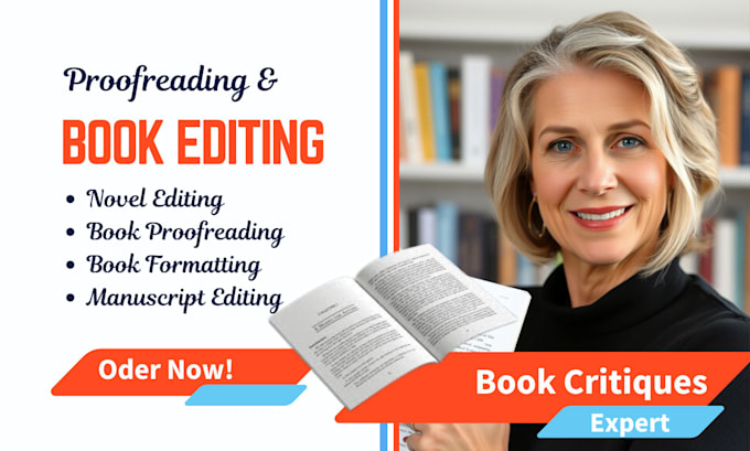 Gig Preview - Be your novel editor, romance book editing, book proofreading and kdp formatting