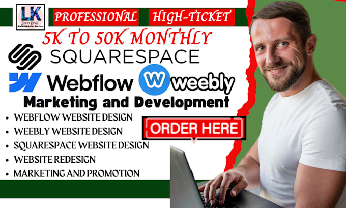 Gig Preview - Fix, design, redesign webflow website, weebly website, squarespace website