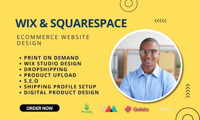 Gig Preview - Redesign squarespace printful printify gelato ecommerce wix studio website, seo