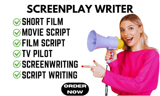 Gig Preview - Write your movie script, feature film, screenplay, as a tv pilot ghostwriter