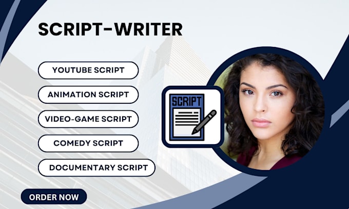 Gig Preview - Write any scriptwriting, youtube, animation, video, comedy, documentary and game