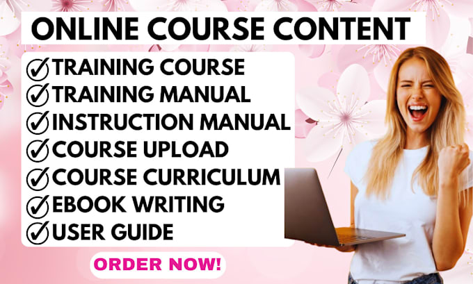 Gig Preview - Create training manual course content online course workbook instruction manual