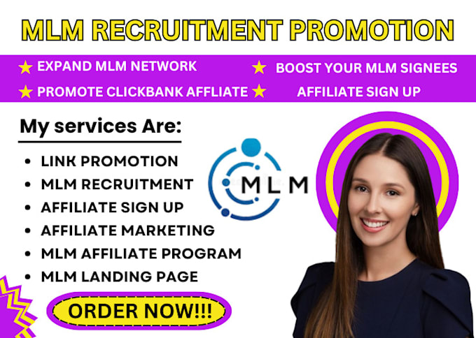 Gig Preview - Do MLM affiliate recruitment link promotion, MLM sales funnel, MLM promotion