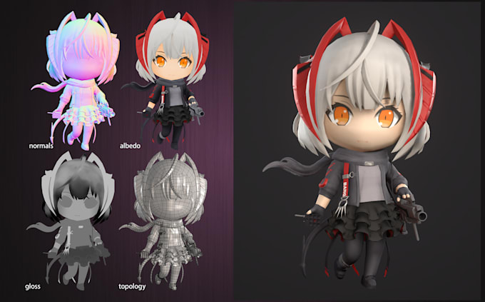 Gig Preview - Create cute 3d chibi character, 3d toys, 3d sculpting, 3d printing, 3d sculpture