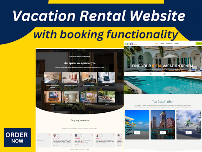 Gig Preview - Holiday airbnb, travel, hotel, vacation rental and property booking website