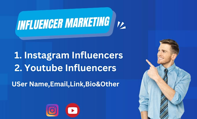 Gig Preview - Find the best instagram influencer email lists