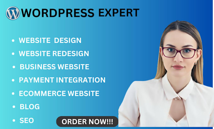 Gig Preview - Create modern wordpress website design responsive wordpress woocommerce website