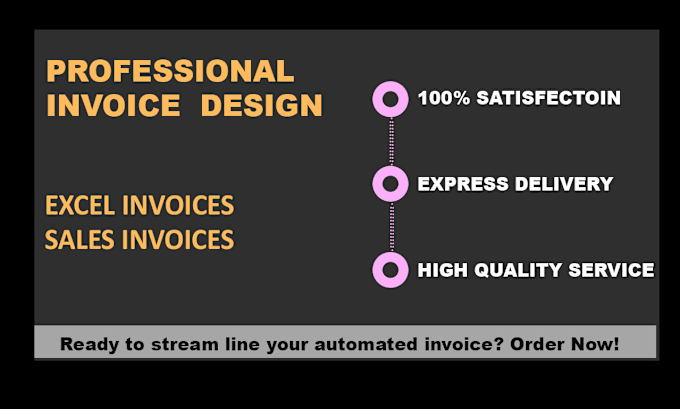 Gig Preview - Design customized sales invoice in excel, google sheet with automation