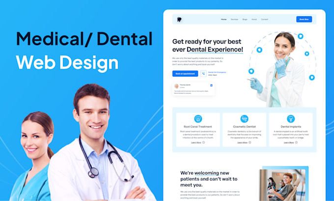 Gig Preview - Design or redesign medical, dental website with figma