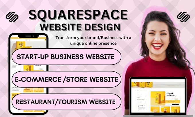 Gig Preview - Design squarespace website for business, online store, brand